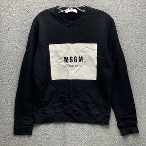 MSGM Milano Sweatshirt‎ Women's Small Black Crew Neck Logo Pullover